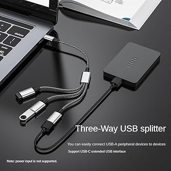 Amazon.co.jp: USBスプリッタYケーブル 2分岐 2-in-1 USBケーブル USB